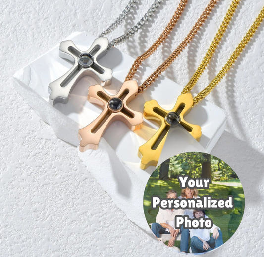 Telopi Cross Necklace With Personalized Photo