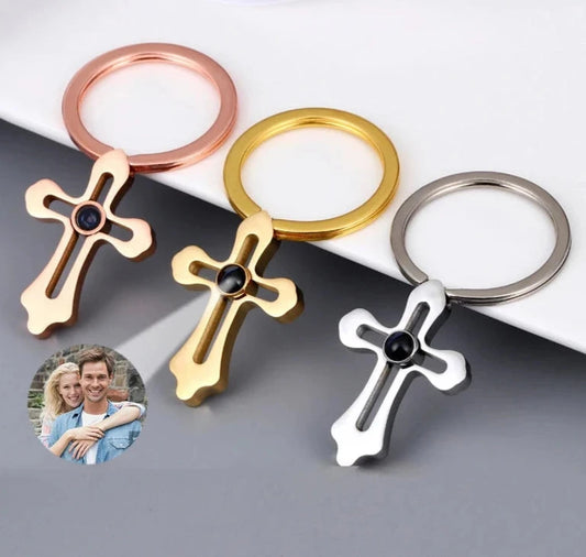 Telopi Cross Keychain With Personalized Photo